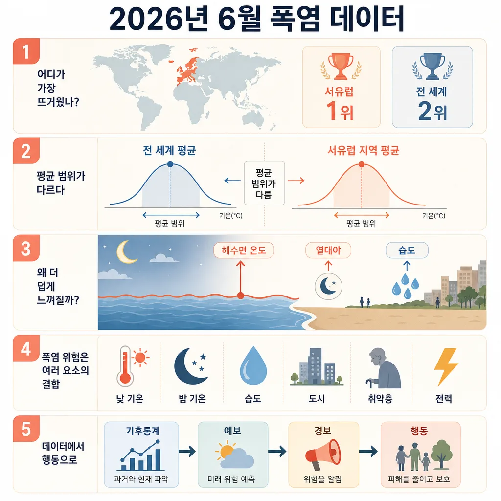 2026년 6월 폭염 데이터를 설명하는 한국어 인포그래픽