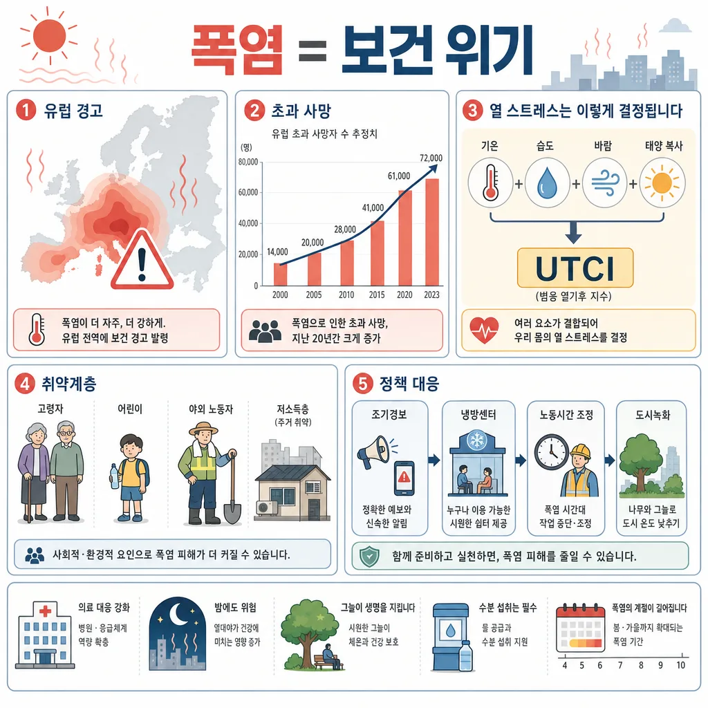 폭염을 보건 위기로 설명하는 한국어 인포그래픽