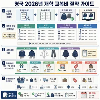 영국 2026년 개학 교복비 절약을 위한 지역 지원·중고·세일 비교와 구매 체크리스트