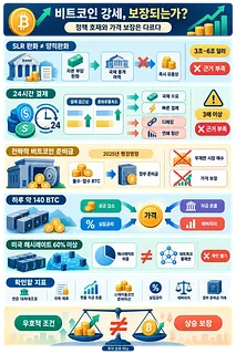 비트코인 강세 요인과 가격 보장의 차이를 설명하는 한국어 인포그래픽