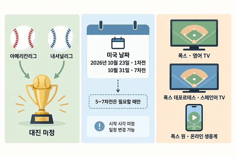 Infographic with league champions pointing to a trophy, October game dates, and FOX broadcast options