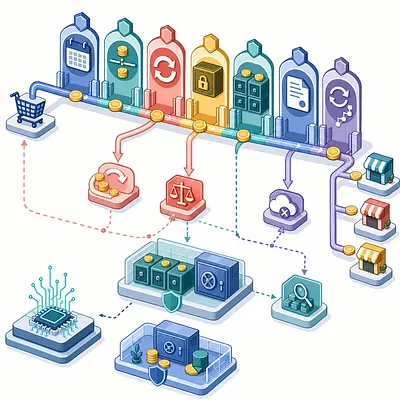 Flujo de automatización con IA entre tiendas, liquidación, seguridad y verificación